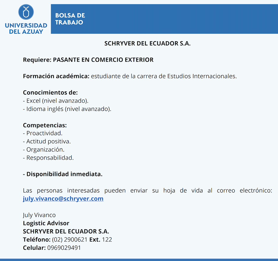Requerimiento Comercio Exterior